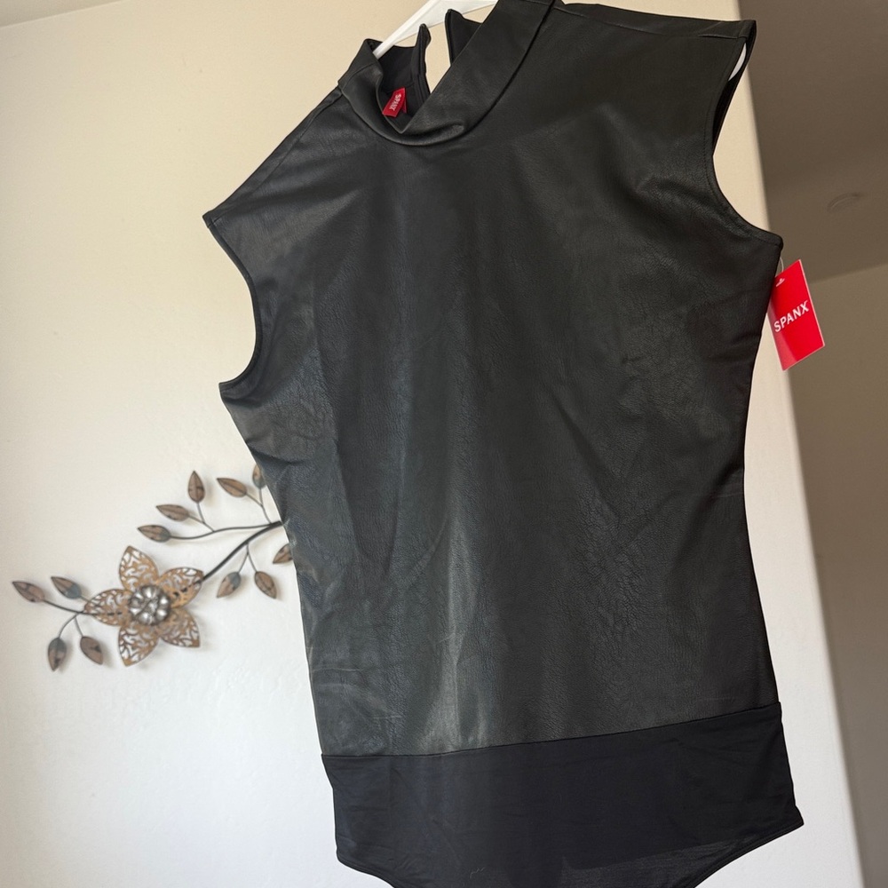 SPANX Black Mock Neck Bodysuit